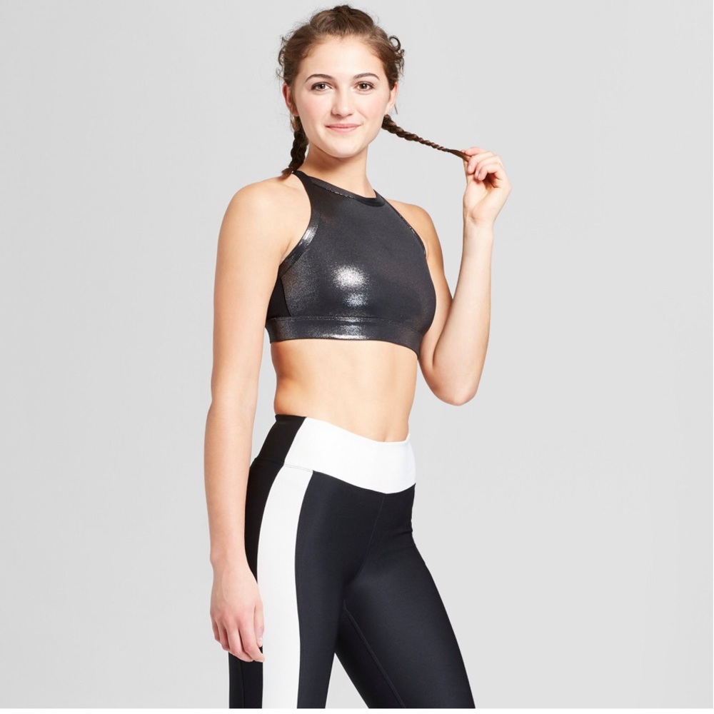 JoyLab high neck shine sports bra